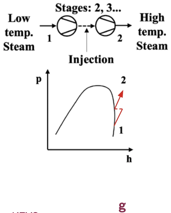 Open-cycle steam compression