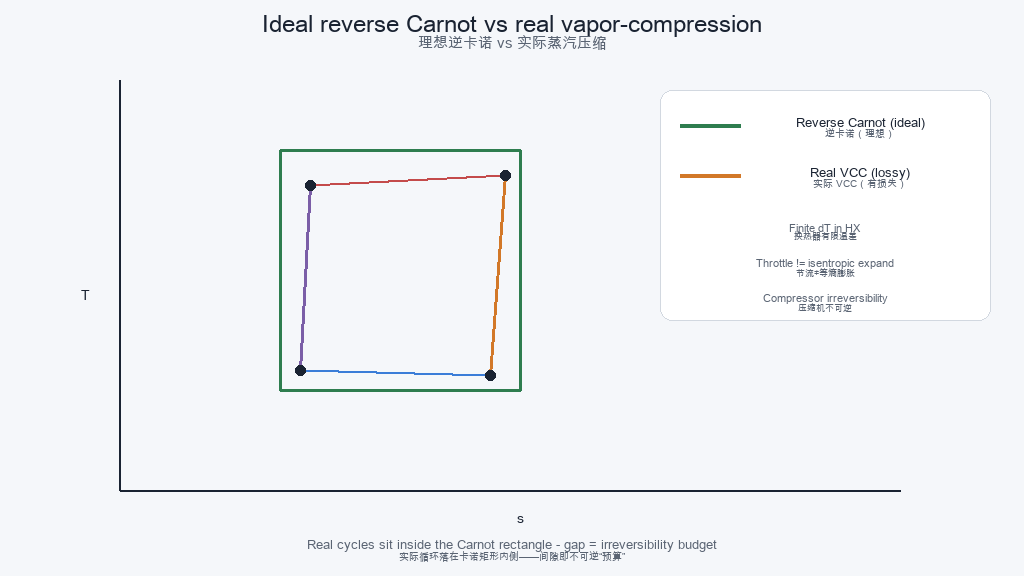 Carnot versus real cycle
